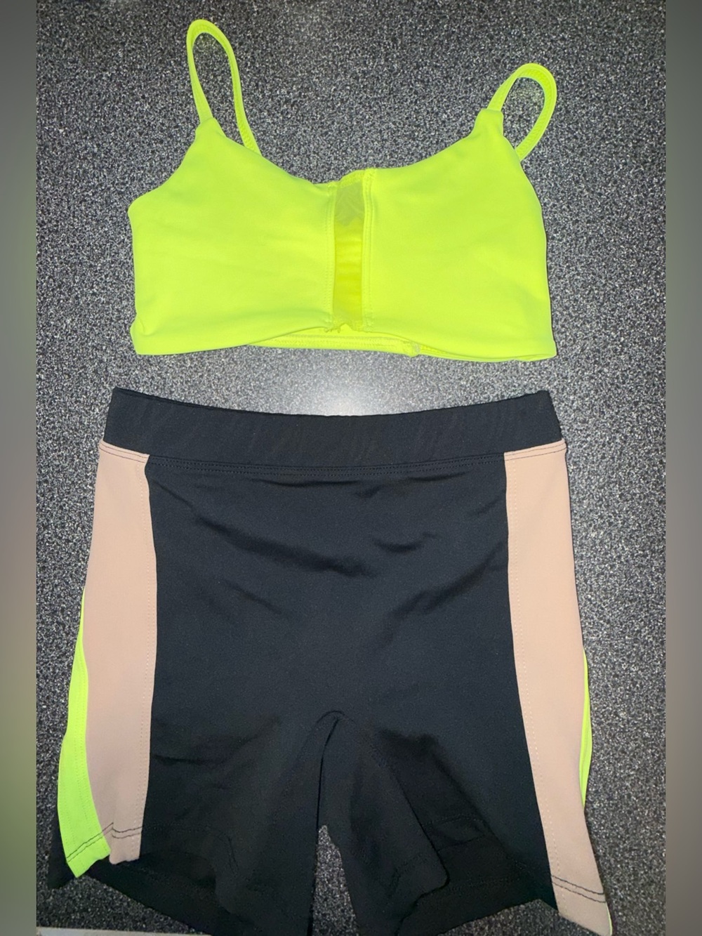 Five Dancewear 2 Piece Set Neon Yellow/Black Size Adult X-Small